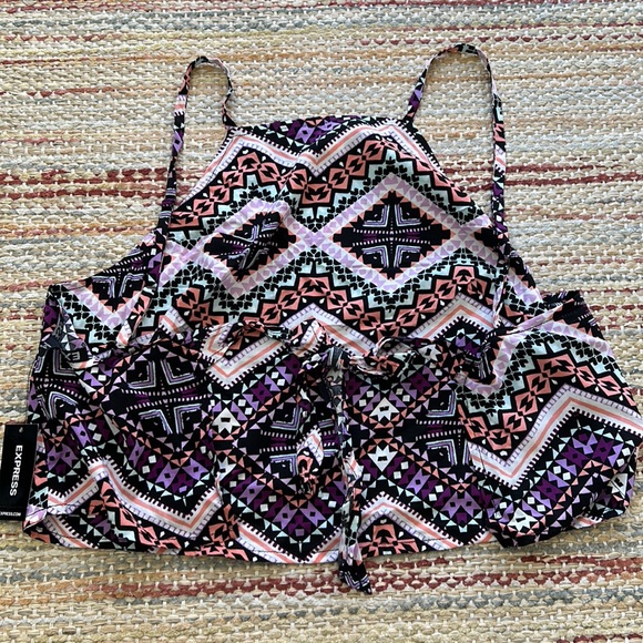 NWT - sexy and colorful little open-back crop top ~ Express size Medium - Picture 2 of 8